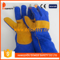 Blue Cow Split Welder Gloves with Yellow Reinforced Dlw627